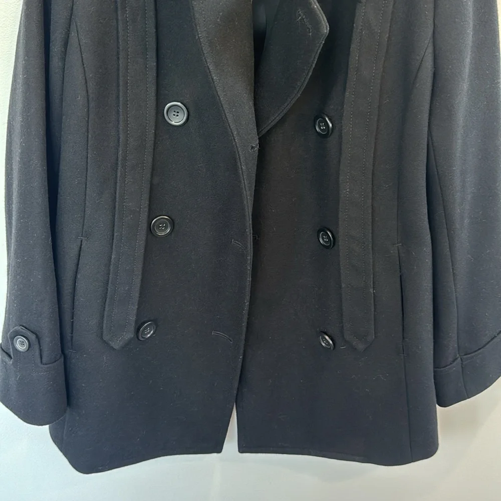 J. Crew wool black double breasted winter fall preppy collegiate pea coat 4 - Picture 5 of 11